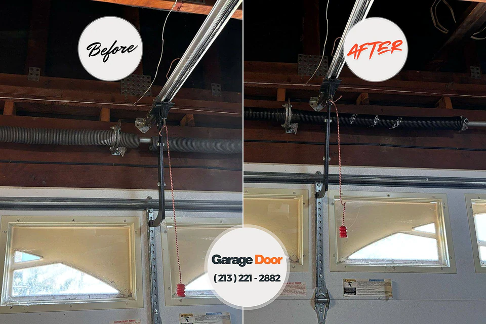 Before and after: garage door repair Bethel Acres, OK